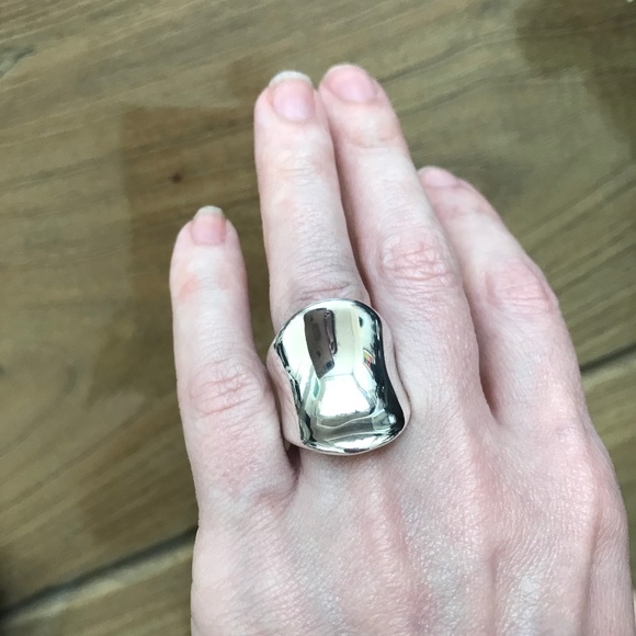 Sterling Silver Curved Sculpted Statement Ring 6 - Picture 2 of 8